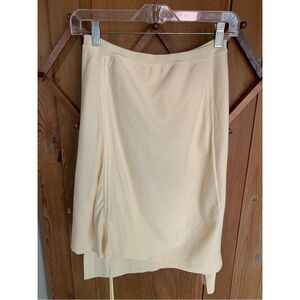 Christian Dior cream multi-length drawstring wool skirt